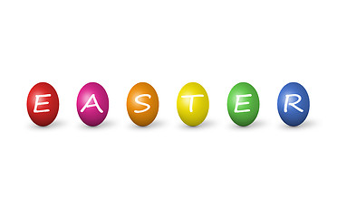 Image showing Colorful easter eggs isolated on white