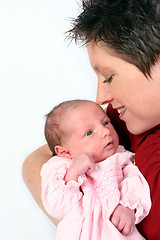 Image showing Baby being watch by loving mother