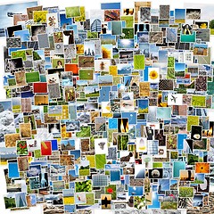 Image showing Pile of photos background