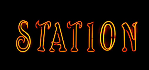 Image showing Orange station neon sign