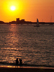 Image showing Couple at sunset