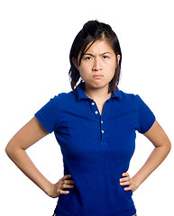 Image showing Grumpy chinese girl