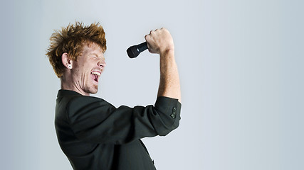 Image showing Singer in studio