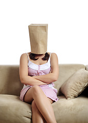 Image showing Paper bag girl