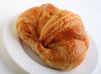 Image showing Croissant on white plate