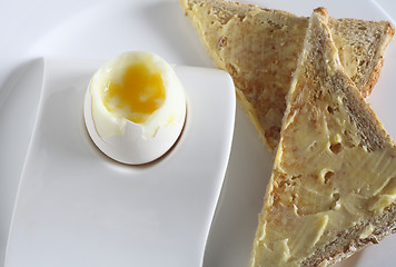 Image showing Egg and toast from above