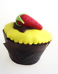 Image showing Cupcake with strawberry