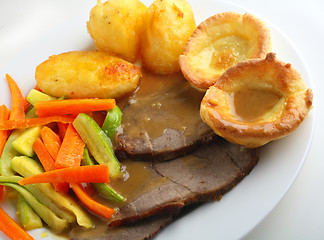 Image showing Roast beef meal