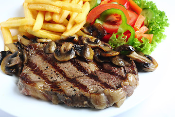 Image showing Grilled ribeye steak dinner