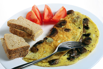 Image showing Omlette with mushrooms