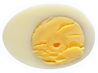 Image showing Half a hard-boiled egg