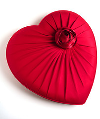 Image showing Red heart-shaped box