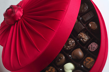 Image showing Luxury chocolate box open