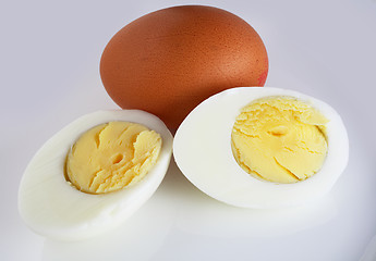 Image showing Sliced boiled egg