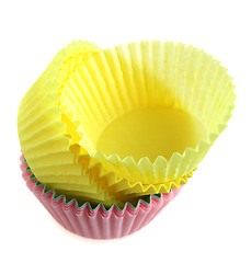 Image showing Empty paper cases for cup cakes