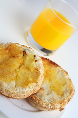 Image showing Gluten free toast and orange