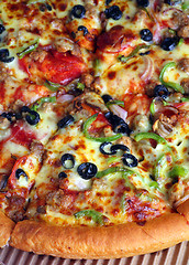 Image showing Pizza close-up, vertical