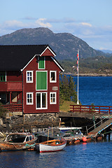 Image showing Norwegian boat-house 