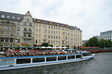 Image showing Kanalboats on river Spree in Berlin