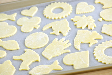 Image showing Baking sheet with cookies