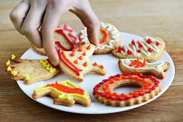 Image showing Plate of homemade cookies