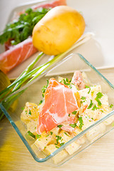 Image showing parma ham and potato salad