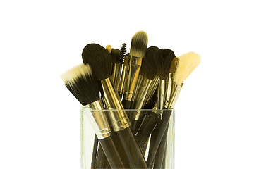 Image showing group of make-up brushes 