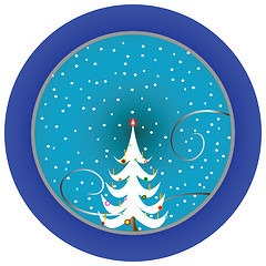 Image showing christmas tree blue medallion