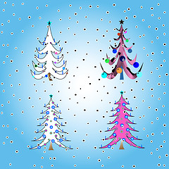 Image showing stylized christmas trees