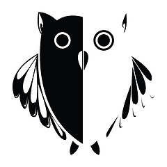 Image showing Vector stylized owl, background illustration