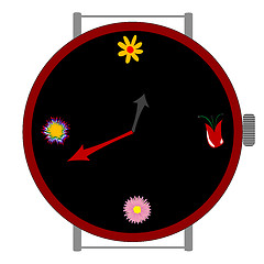 Image showing clock with flowers