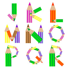 Image showing pencils alphabet J-R