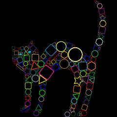 Image showing geometric cat isolated on black background