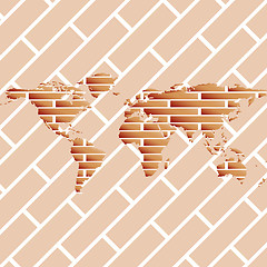Image showing bricks world map