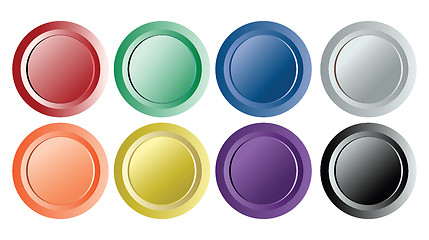 Image showing set of eight vintage buttons