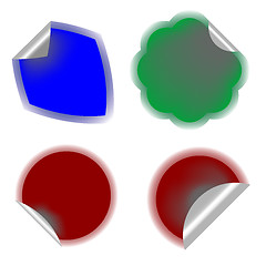 Image showing colored stickers with shadows