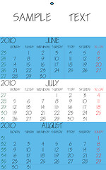 Image showing english calendar 2010 july