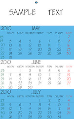 Image showing english calendar 2010 june