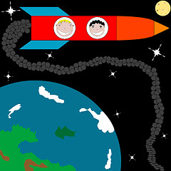 Image showing rocket to the moon