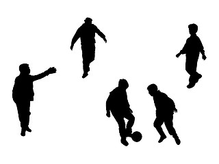 Image showing football players silhouettes