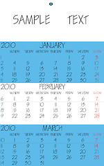 Image showing english calendar 2010 february