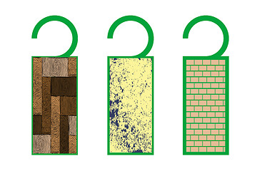 Image showing tags with texture (wood)