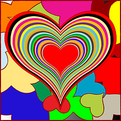 Image showing retro hearts