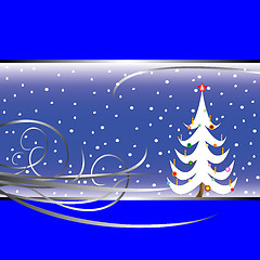 Image showing christmas tree card on blue background