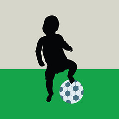 Image showing baby playing football