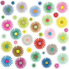 Image showing colored flowers pattern isolated on white background