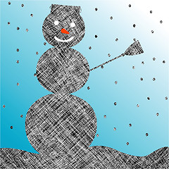 Image showing striped snow man