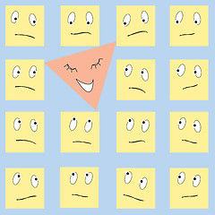 Image showing happy triangle and sad squares