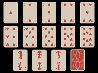 Image showing kids playing cards - hearts