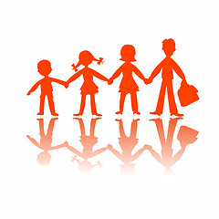 Image showing four kids silhouettes